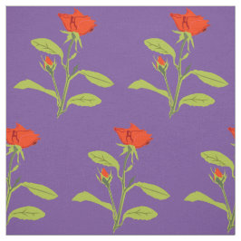 Tecido Rosa de Laranja e Folhas de Bud