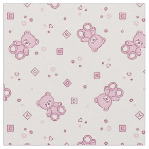 Tecido Rosa do fundo dos ursos de ursinho