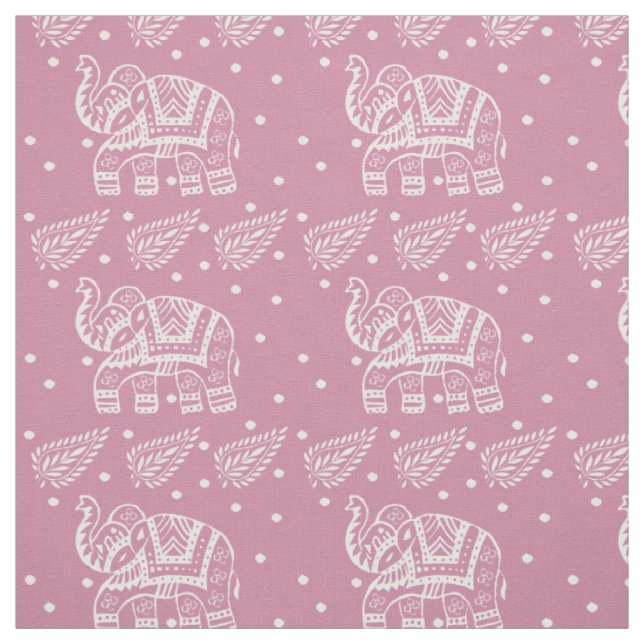 Tecido Rosa do rosa do Bloco-impressão do indiano Paisley (Modelo)