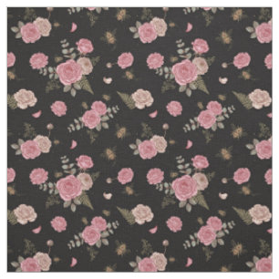 Tecido Rosa Flor de Abelha Vintage