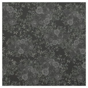 Tecido Rosa Floral Minúsculo Impressão preto-escuro