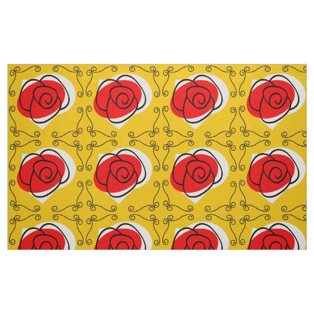 Tecido Rosa para cantos espanhol impressão grande (Fat Quarter)