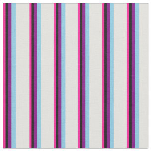 Tecido Rosa Profundo, Preto, Roxo, Azul Céu e Ciano Claro
