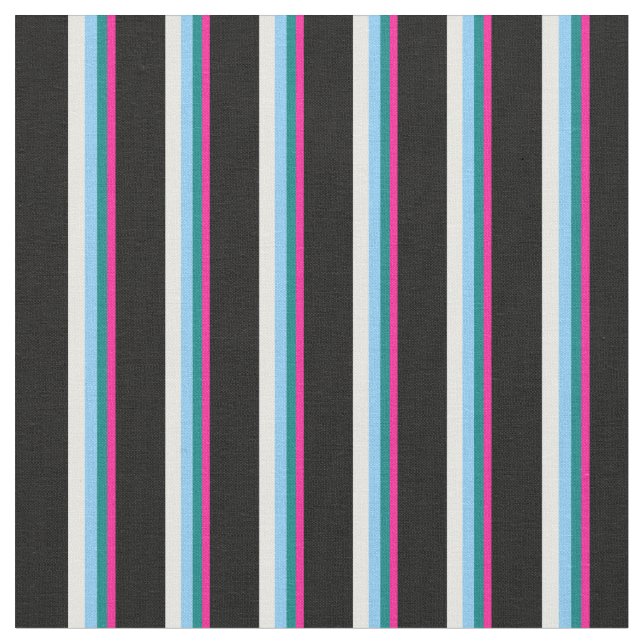 Tecido Rosa Profundo, Teto, Azul Claro, Branco e Preto (Detalhe)