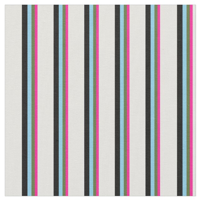 Tecido Rosa Profundo, Verde, Azul Céu, Preto e Cinto Clar (Detalhe)
