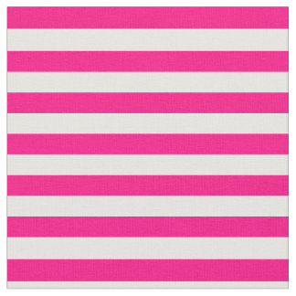 Tecido Rosa quente & branco listrados