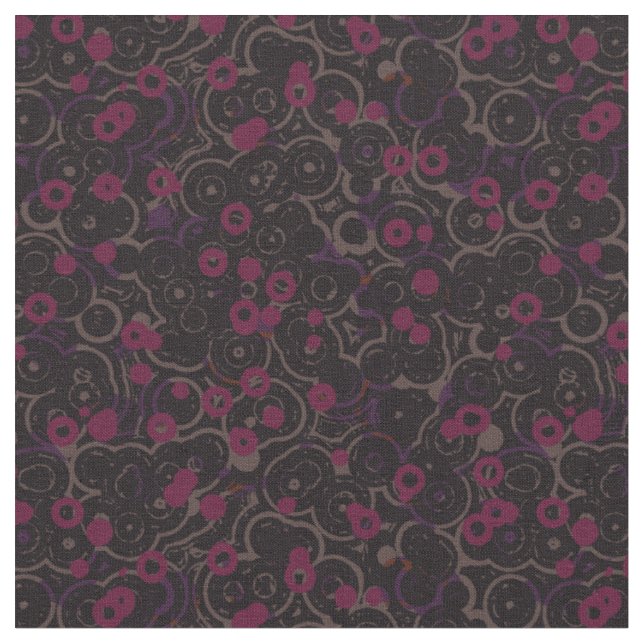 Tecido rosa roxo preto geométrico abstrato (Detalhe)