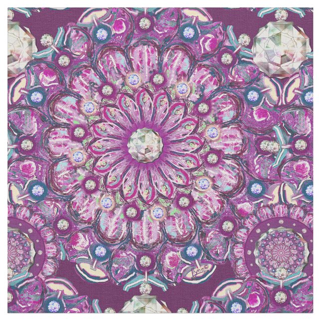 Tecido Rosace vermelho cardinal (Detalhe)