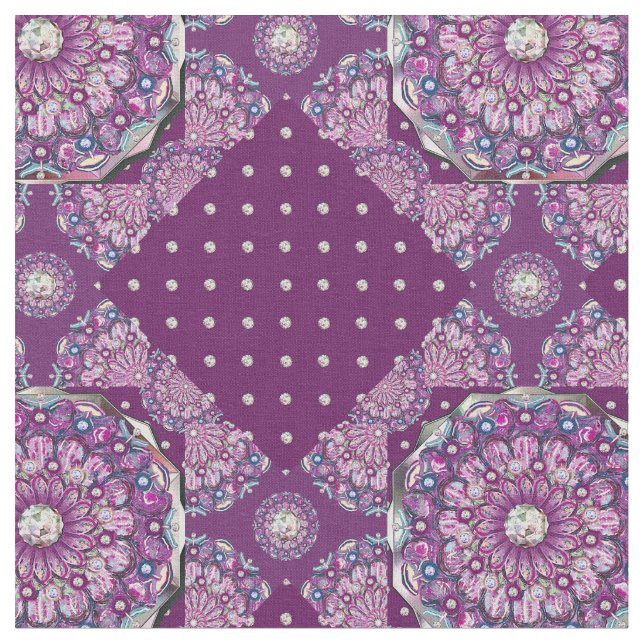 Tecido Rosace vermelho cardinal (Detalhe)