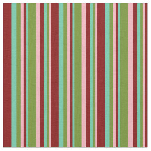 Tecido Rosas claro, Verde, Aquamarino e Linhas Maroon