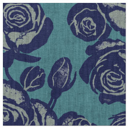 Tecido Rosas da Terra em Azul
