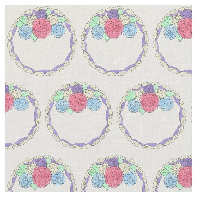 Tecido Rosas de Glacé de Bolo de Casamento de Aniversário (Detalhe)