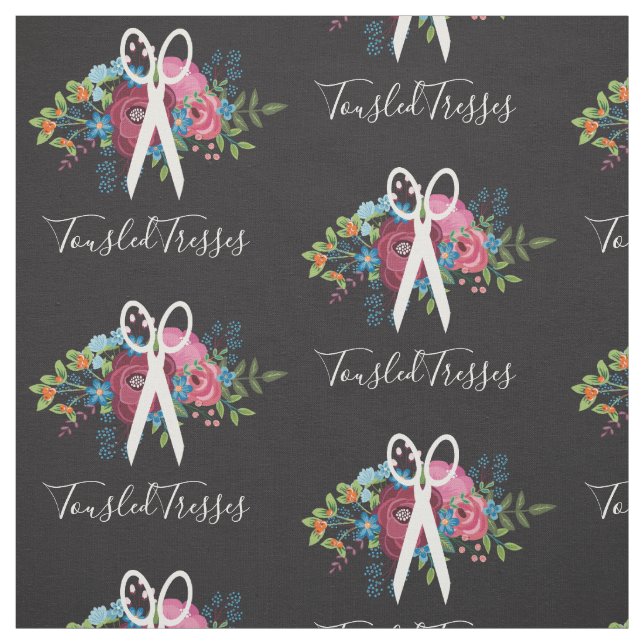 Tecido Rosas Rosa Brilhantes Moles Tesouras Brancas Salão (Modelo)