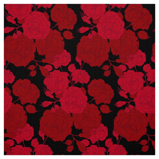 Tecido rosas vermelhas brilhantes, (Modelo)