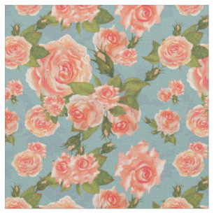 Tecido Rosas Vintage