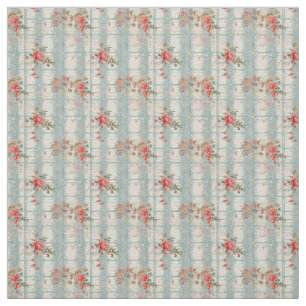Tecido Rosas Vintage e Charme Azul