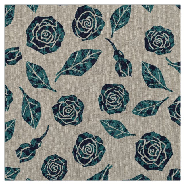 Tecido Rose Pandora - Azul Marinho (Modelo)