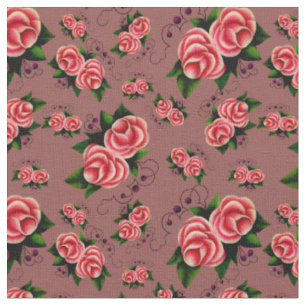Tecido Rosen Frost, rosa rosa rosa, rosa folk 3, marrom z