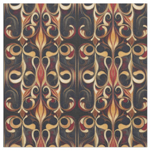 Tecido Rosewood Scroll Art Nouveau