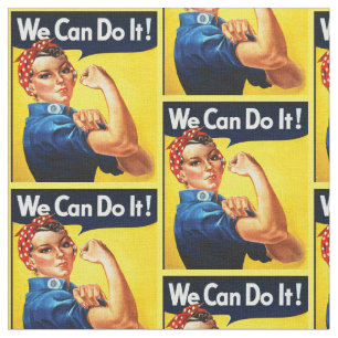 Tecido Rosie Riveter.Podemos fazer isso! Feminismo. Vinta