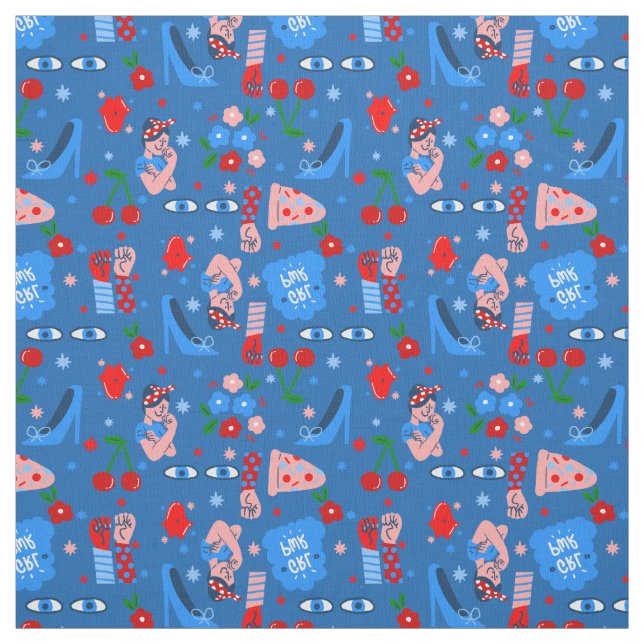 Tecido rosie the riveter rockabilly whimsical (Modelo)