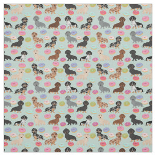 Tecido Rosquinha Dachshances - impressão doxie do
