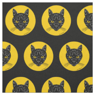 Tecido Rosto de Gato Preto