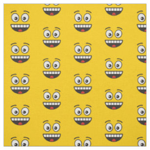 Tecido Rosto sorridente com boca aberta