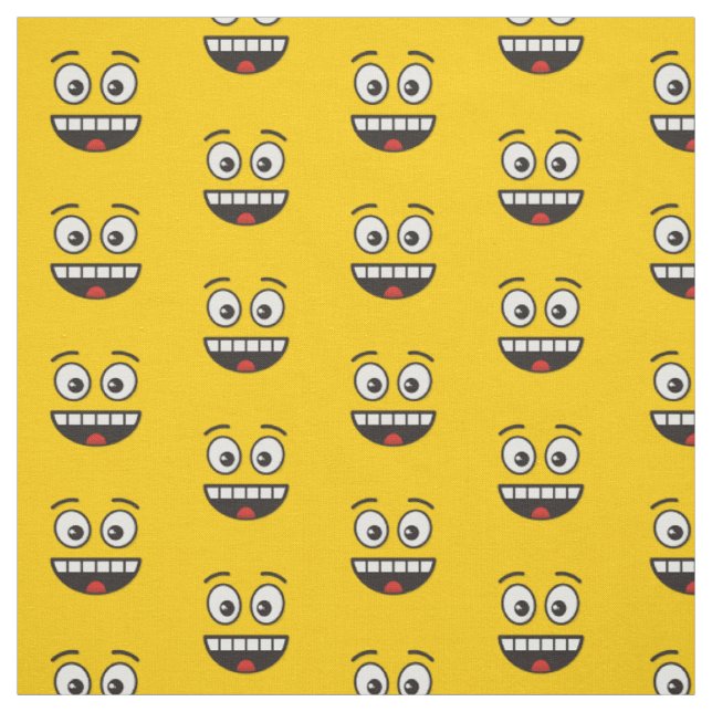 Tecido Rosto sorridente com boca aberta (Modelo)