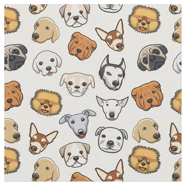 Tecido Rostos de Cachorro Bonitos (Detalhe)