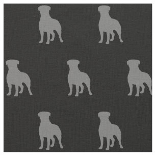 Tecido Rottweiler Cães Raça Silhuetas Padrão