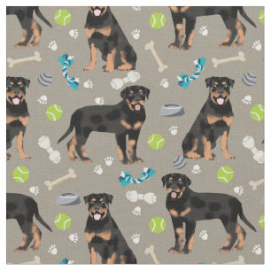 Tecido Rottweiler e brinquedos para cães