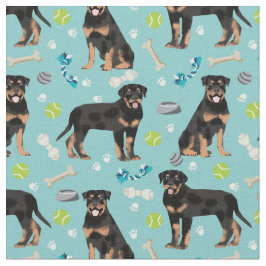Tecido Rottweiler e brinquedos para cães azul claro