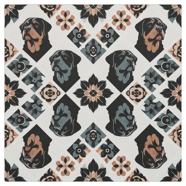 Tecido Rottweiler Floral Geometric Pattern (Modelo)