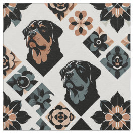 Tecido Rottweiler Floral Geometric Pattern