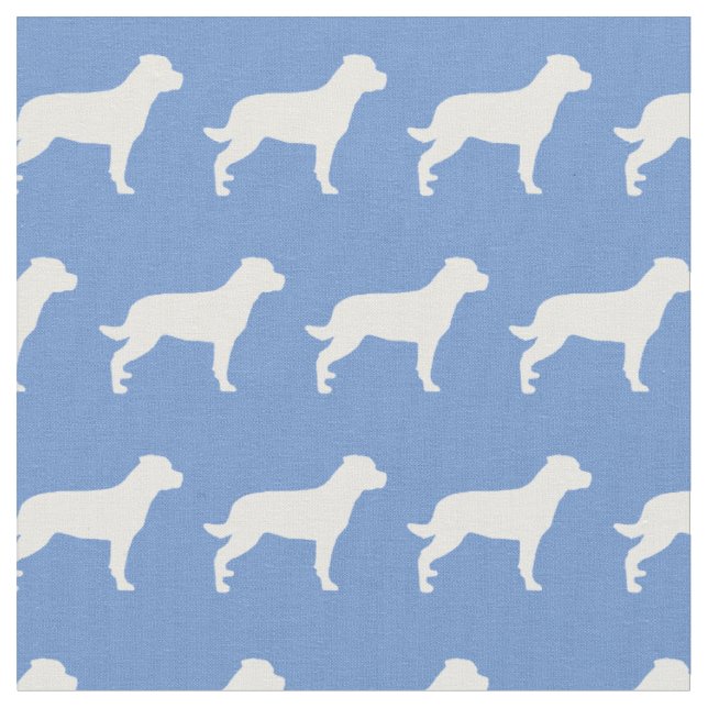Tecido Rottweiler Rottie Dog Silhout Pet Light Blue (Detalhe)