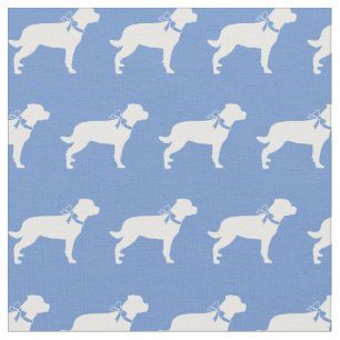 Tecido Rottweiler Rottie Dog Silhout Pet Light Blue