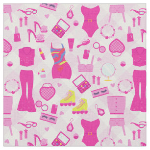 Tecido roupas de boneca de moda vintage anos 90 xadrez ro