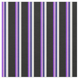 Tecido Roxo, ameixa, Azul-meia-noite, Branco e Preto