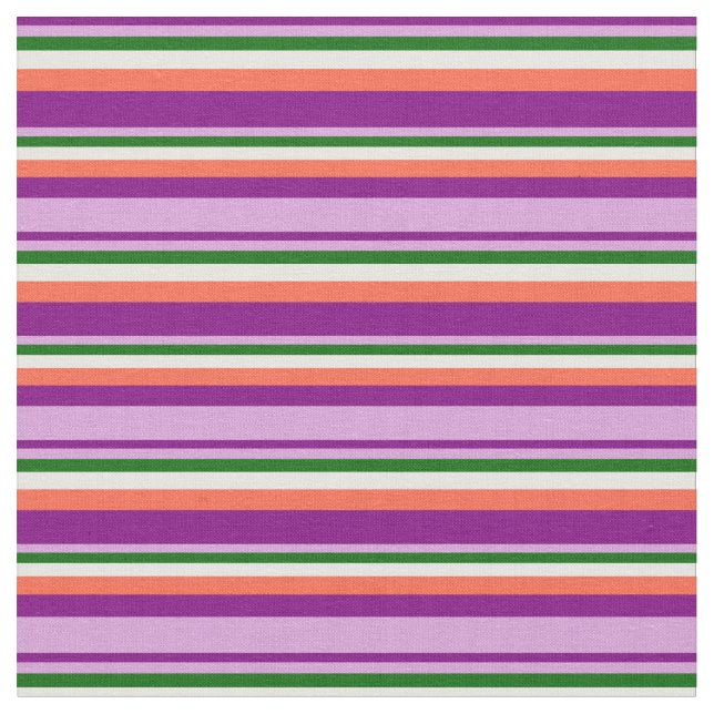 Tecido Roxo, Ameixa, Verde Escuro, Branco e Vermelho Colo (Detalhe)
