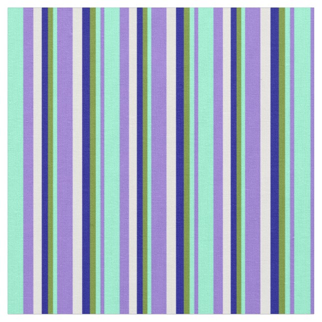 Tecido Roxo, Aquamarino, Verde, Azul Escuro e Branco (Detalhe)