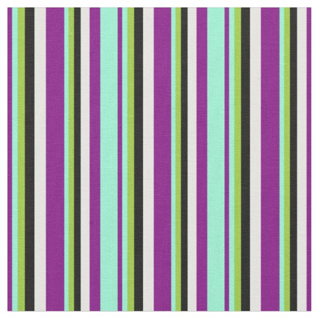 Tecido Roxo, Aquamarino, Verde, Preto e Creme de Mint (Detalhe)