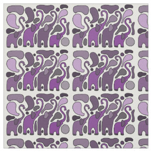 Tecido roxo da arte abstracta do elefante do