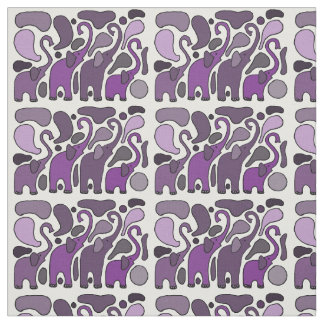 Tecido roxo da arte abstracta do elefante do