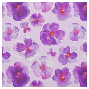 Tecido roxo da arte da flor da aguarela dos