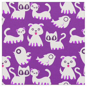 Tecido roxo de cão-furão-fantasma de halloween