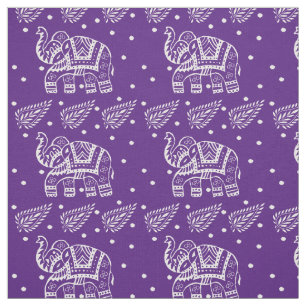 Tecido Roxo do Bloco-impressão do indiano Paisley e do
