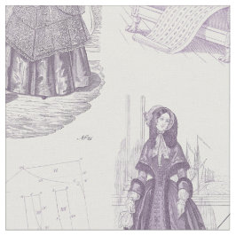 Tecido Roxo e branco franceses de Toile da forma do