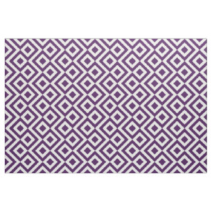 Tecido roxo e branco geométrico do teste padrão