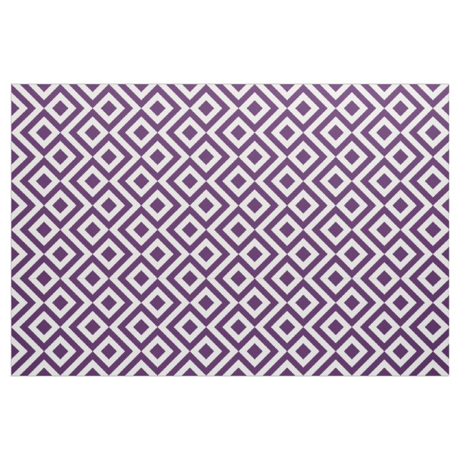 Tecido roxo e branco geométrico do teste padrão do (Fat Quarter)